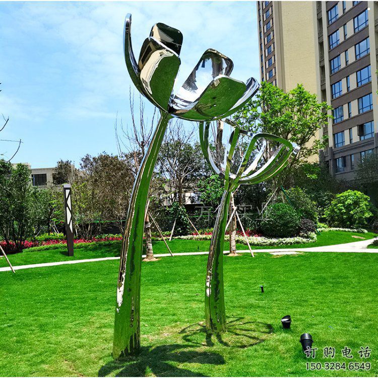 百合花雕塑優(yōu)選，陸地?cái)[件，不銹鋼百合花雕塑廠家供應(yīng)