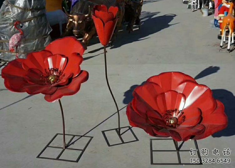 風(fēng)車(chē)花雕塑定價(jià)，地標(biāo)擺件，烤漆不銹鋼風(fēng)車(chē)花雕塑精選