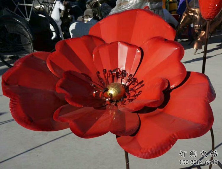 風(fēng)車花雕塑批發(fā)，烤漆工藝，不銹鋼風(fēng)車花雕塑承接