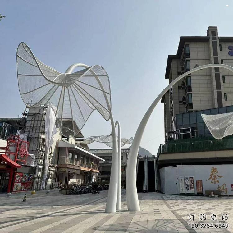 花傘雕塑承接，景觀雕塑，不銹鋼花傘雕塑定制廠家