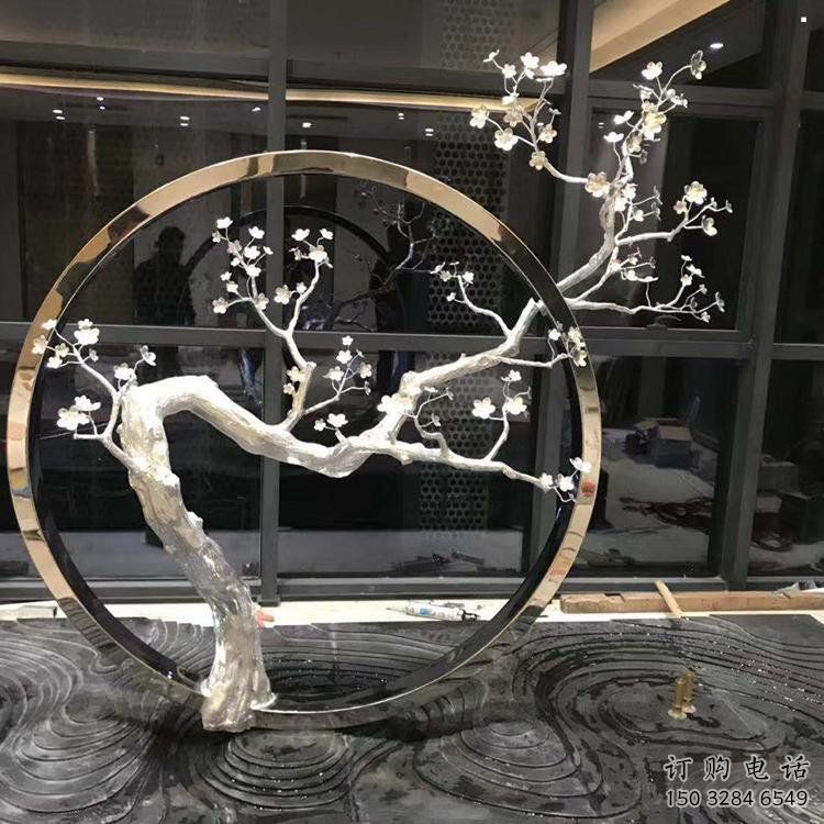 景觀梅花雕塑供需，彩鋼制作，大型梅花雕塑展品