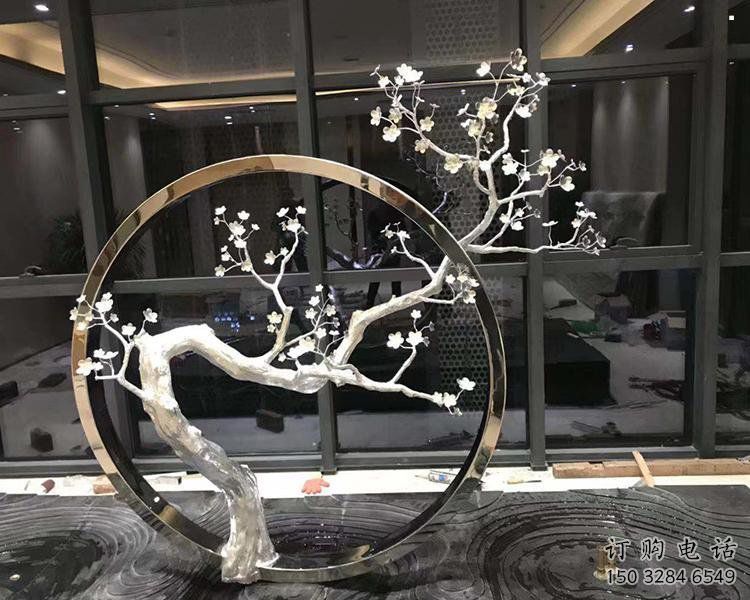 梅花雕塑選用，小區(qū)擺件，大型梅花雕塑批發(fā)