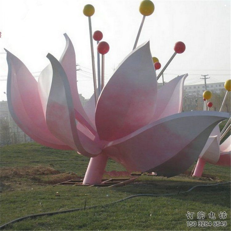 茉莉花雕塑供給，美陳雕塑，不銹鋼茉莉花雕塑廠家