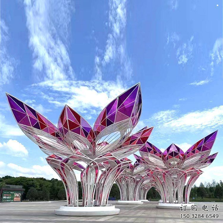 茉莉花雕塑觀賞型，公園小品，不銹鋼茉莉花雕塑廠家常用