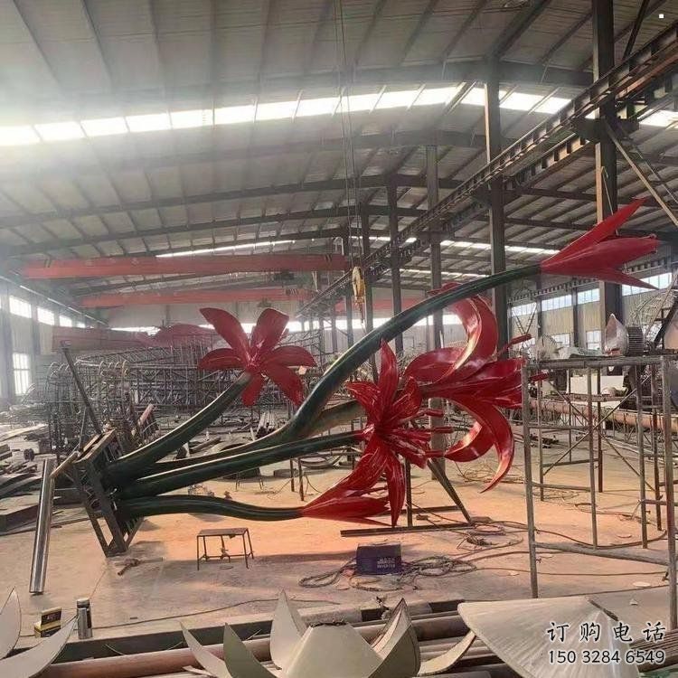 石榴花雕塑精品，標(biāo)識(shí)雕塑，不銹鋼石榴花雕塑廠(chǎng)