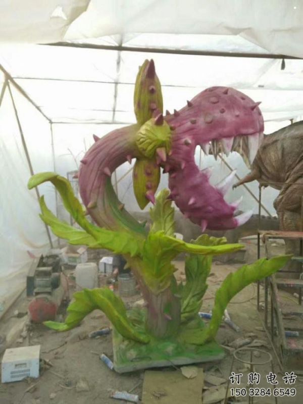 食人花雕制作，廣場(chǎng)系列，彩繪食人花雕塑優(yōu)選
