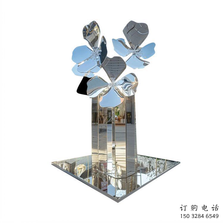 桃花雕塑供應(yīng)，圓雕體系，不銹鋼桃花雕塑制作廠家