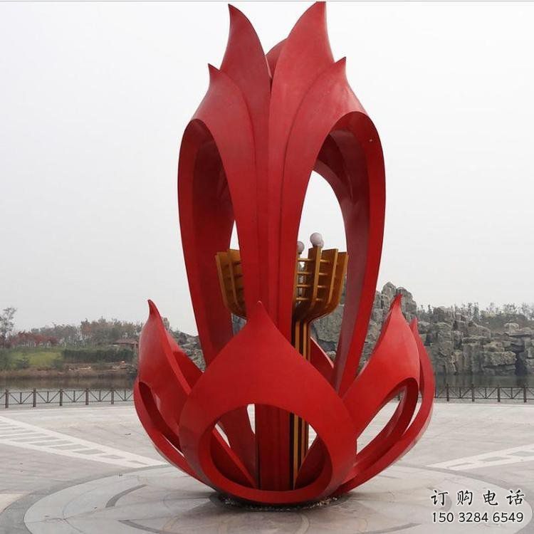 梧桐花雕塑點擊，地標擺件，不銹鋼梧桐花雕塑承接