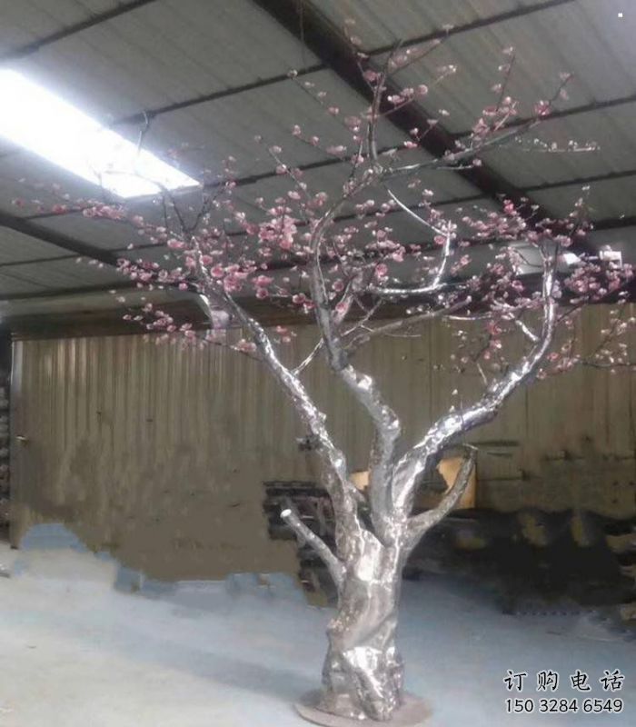 櫻花雕塑優(yōu)選，城市裝飾，不銹鋼櫻花雕塑訂做廠家