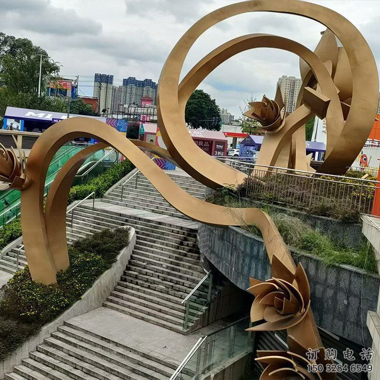 櫻花雕塑優(yōu)選，陸地?cái)[件，不銹鋼櫻花雕塑廠家