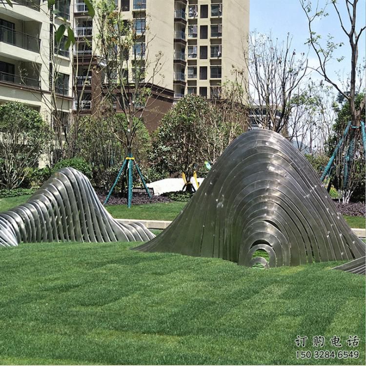 鋼絲假山雕塑，白鋼構(gòu)件，建筑假山雕塑制造廠家