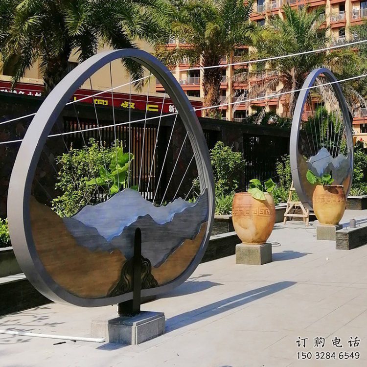 假山小品雕塑，彩鋼制作，金屬景觀假山雕塑價(jià)格