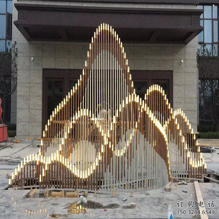 校園假山雕塑，拉絲景觀雕塑，公園主題