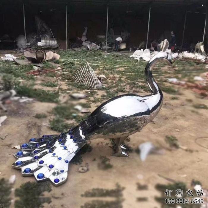 小孔雀雕塑訂做，景觀雕塑，不銹鋼孔雀雕塑制造廠家