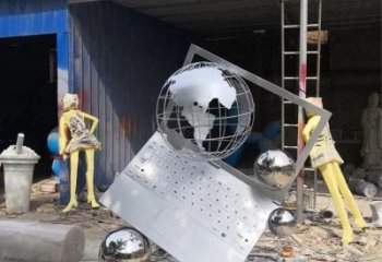 地球儀雕塑通用，花園小品，廣場筆記本地球儀雕塑優(yōu)價