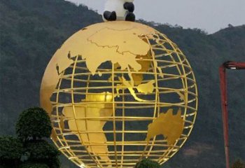 地球儀雕塑常用，鋼管組合，景觀烤漆地球儀雕塑生產(chǎn)