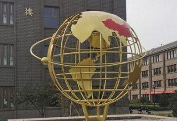 地球儀雕塑優(yōu)選，城市裝飾，烤漆地球儀雕塑定做