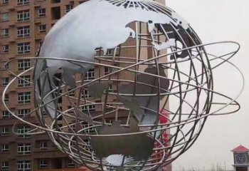 地球儀雕塑點擊，景觀雕塑，現(xiàn)代地球儀雕塑廠家