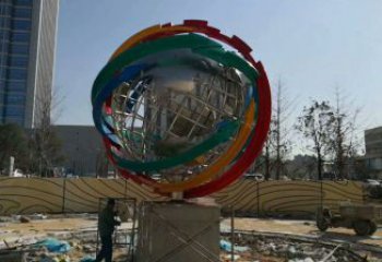 地球儀雕塑選用，多彩藝術(shù)，鏤空現(xiàn)代地球儀雕塑展品