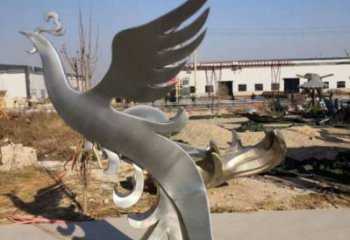 鳳凰雕塑精選，街頭藝術(shù)，公園不銹鋼鳳凰雕塑廠家