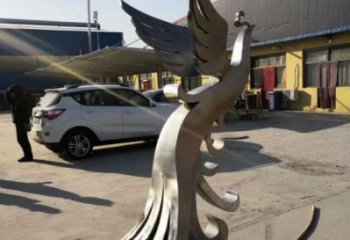 制造鳳凰雕塑廠家，藝術組合，不銹鋼鳳凰雕塑工程制作