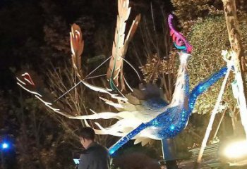 鳳凰雕塑專供，景區(qū)雕塑，城市發(fā)光鳳凰雕塑廠家提供