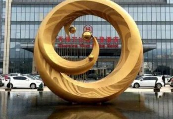 鳳凰雕塑制作選用，景區(qū)案例，圓環(huán)鳳凰雕塑制造商