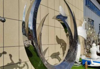 小鳳凰雕塑承接，景區(qū)案例，鳳凰圓環(huán)雕塑廠家