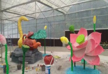 雕塑荷花景觀制造，街景小品，景觀仿真荷花雕塑優(yōu)價(jià)
