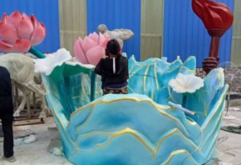 廣場荷花雕塑批發(fā)，廣場系列，仿真荷花雕塑廠家