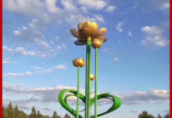 荷花雕塑供需，彩鋼制作，大型仿真荷花雕塑公司