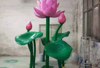 荷花雕塑觀賞型，露天雕塑，不銹鋼荷花雕塑訂做