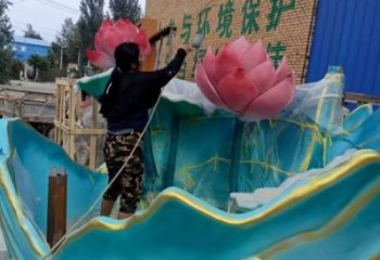 景觀荷花雕塑制造，歐式風(fēng)格，仿真荷花雕塑廠家定價(jià)