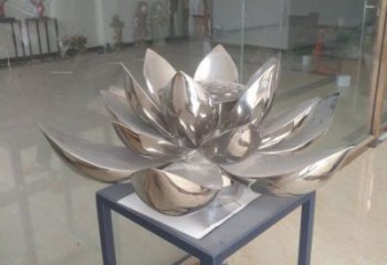 荷花雕塑觀賞型，公園小品，鏡面荷花雕塑廠家常用