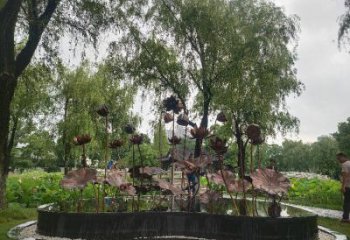 主題荷花雕塑供給，中式工藝，藝術(shù)銅荷花雕塑廠家精品