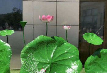 仿真荷葉雕塑廠家，植物美陳雕塑，景觀藝術(shù)建筑