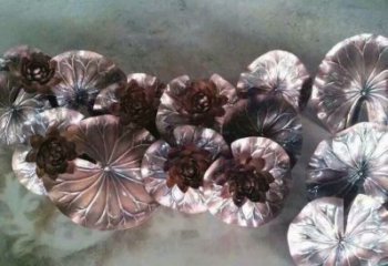 大型荷葉雕塑制作，花園小品，不銹鋼荷葉雕塑提供