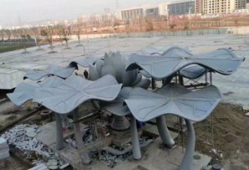 荷葉雕塑制造商，景觀擺件，不銹鋼荷葉雕塑定制廠家
