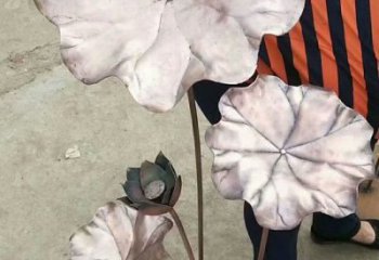 主題荷葉雕塑制作，美陳概念，銅荷葉雕塑生產(chǎn)廠家
