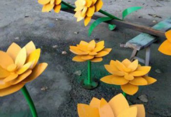 黃蓮花雕塑精選，戶外雕塑，廣場烤漆黃蓮花雕塑優(yōu)價