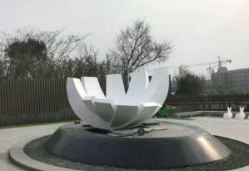 幾何蓮花雕塑優(yōu)選，陸地?cái)[件，廣場(chǎng)幾何蓮花雕塑供給