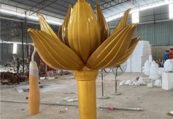 金蓮花雕塑訂做廠家，室外軟裝，不銹鋼金蓮花雕塑供應