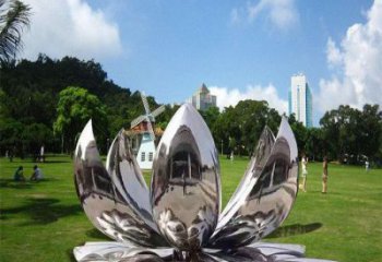 蓮花雕塑供給，街道標(biāo)識，不銹鋼鏡面蓮花雕塑廠家