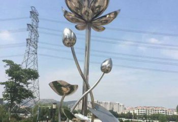 蓮花雕塑特供，美陳雕塑，制造鏡面蓮花雕塑廠家