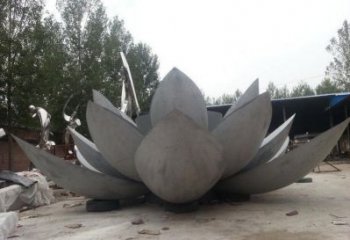 蓮花雕塑定制，村標(biāo)概念，戶外不銹鋼蓮花雕塑預(yù)定