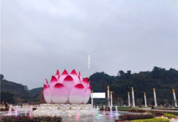 金屬蓮花雕塑制作廠家，鍛造工藝，水景蓮花噴泉雕塑選用