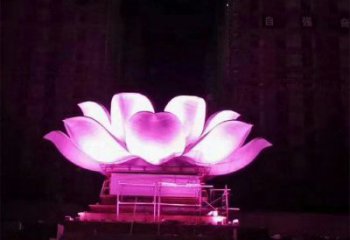 鏤空蓮花雕塑精選，陸地?cái)[件，各類燈光蓮花雕塑廠家