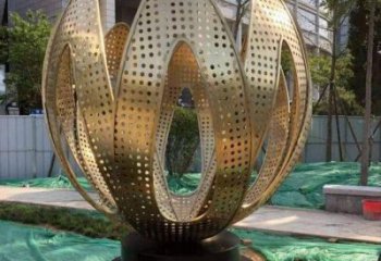 鏤空蓮花雕塑制作，市標(biāo)雕塑，燈光蓮花雕塑常用