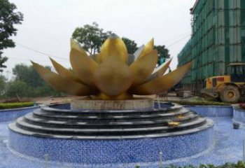 蓮花雕塑供需，小區(qū)雕塑，銅蓮花雕塑制造廠家