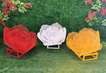 玫瑰花雕塑制作廠家，公園小品，鏤空玫瑰花雕塑訂做